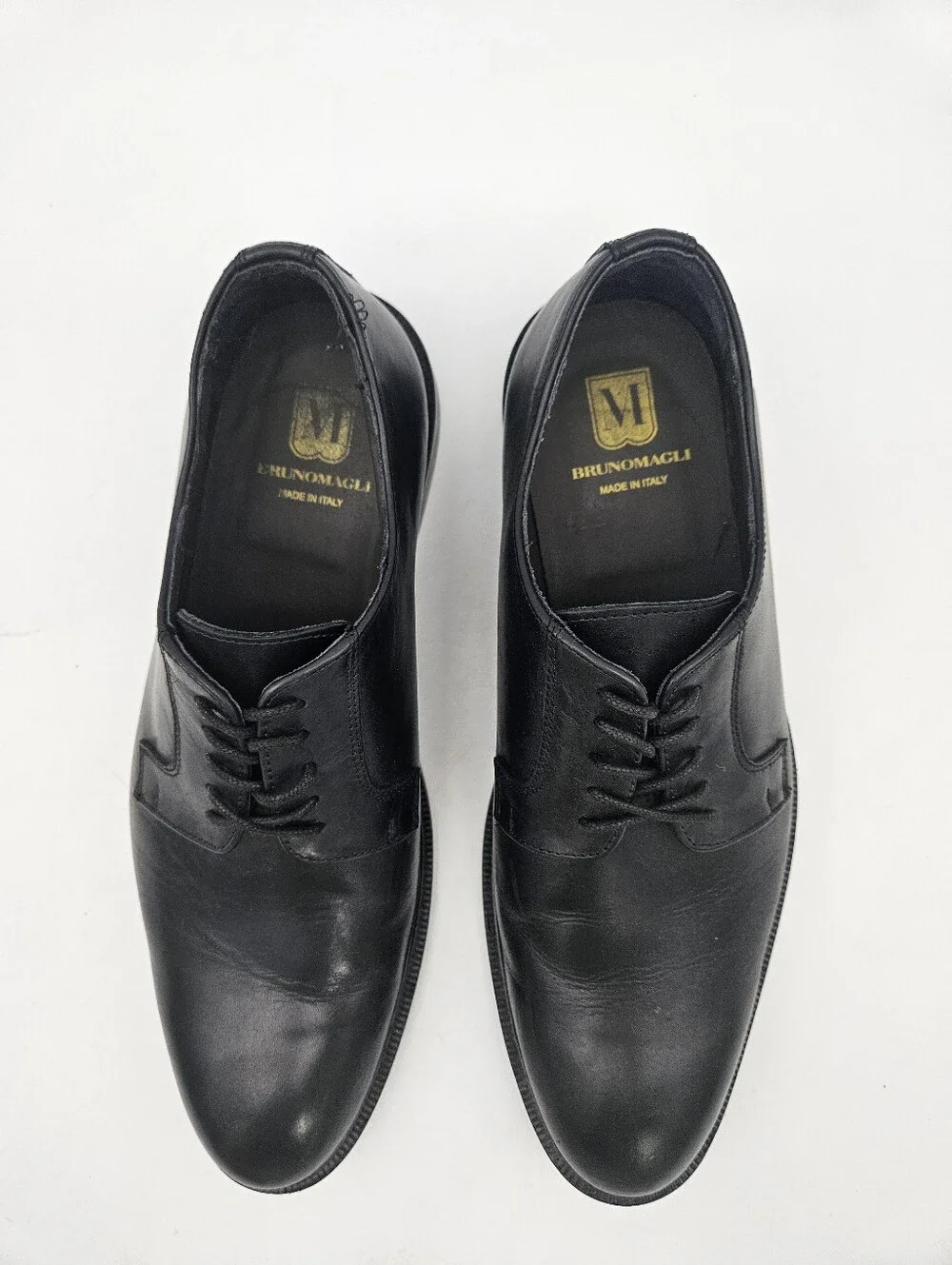 Bruno Magli Reno Leather Derby Men Black Sz 10